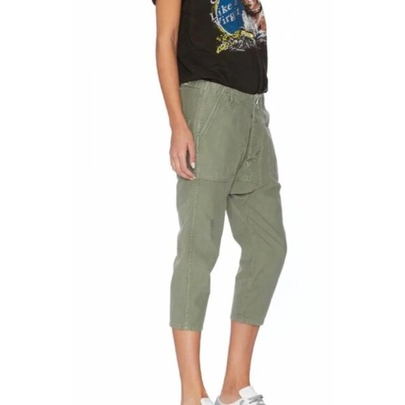 Etienne Marcel Slouchy Cropped Utilitarian Pants in Faint Camo Print Size 25 - Picture 2 of 8